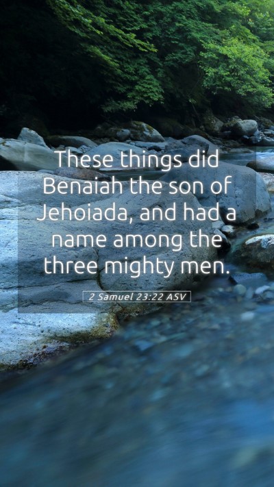 Picture 05 - 2 Samuel 23:22 ASV Mobile Phone Wallpaper - These things did Benaiah the son of Jehoiada, and - Mobile Bible Verse Wallpaper