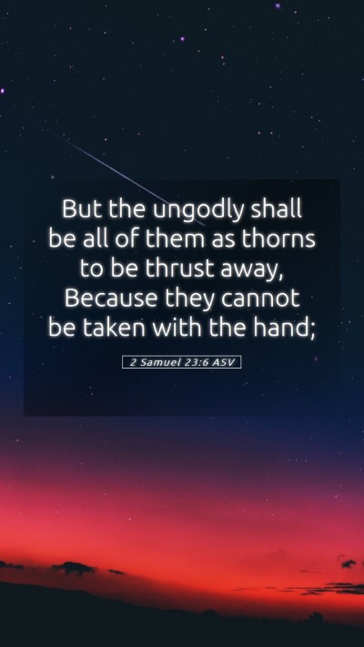 Picture 05 - 2 Samuel 23:6 ASV Mobile Phone Wallpaper - But the ungodly shall be all of them as thorns to - Mobile Bible Verse Wallpaper