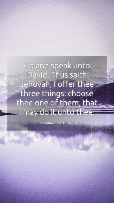Picture 05 - 2 Samuel 24:12 ASV Mobile Phone Wallpaper - Go and speak unto David, Thus saith Jehovah, I - Mobile Bible Verse Wallpaper