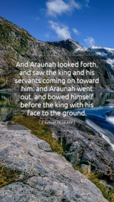 Picture 05 - 2 Samuel 24:20 ASV Mobile Phone Wallpaper - And Araunah looked forth, and saw the king and - Mobile Bible Verse Wallpaper