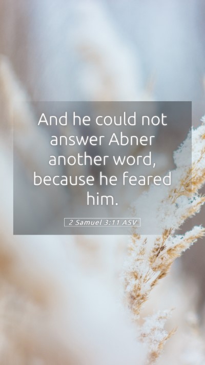 Picture 05 - 2 Samuel 3:11 ASV Mobile Phone Wallpaper - And he could not answer Abner another word, - Mobile Bible Verse Wallpaper