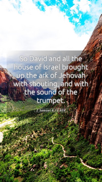 Picture 05 - 2 Samuel 6:15 ASV Mobile Phone Wallpaper - So David and all the house of Israel brought up - Mobile Bible Verse Wallpaper