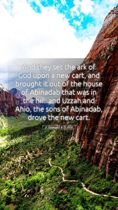 Picture 05 - 2 Samuel 6:3 ASV Mobile Phone Wallpaper - And they set the ark of God upon a new cart, and - Mobile Bible Verse Wallpaper