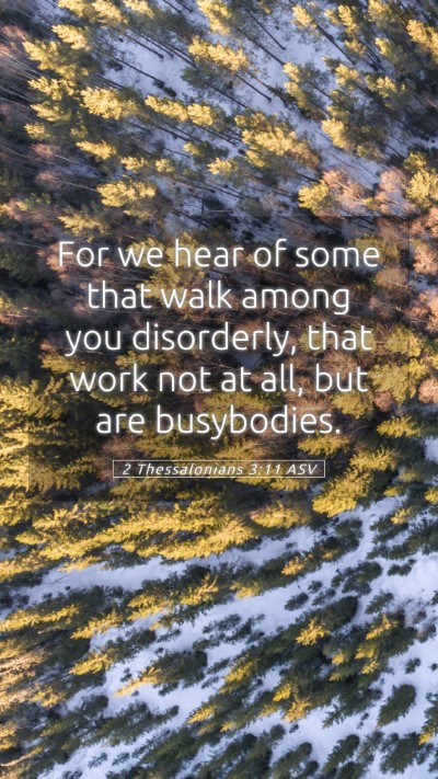 Picture 05 - 2 Thessalonians 3:11 ASV Mobile Phone Wallpaper - For we hear of some that walk among you - Mobile Bible Verse Wallpaper