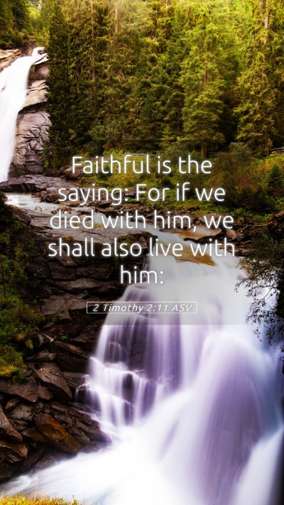 Picture 05 - 2 Timothy 2:11 ASV Mobile Phone Wallpaper - Faithful is the saying: For if we died with him, - Mobile Bible Verse Wallpaper