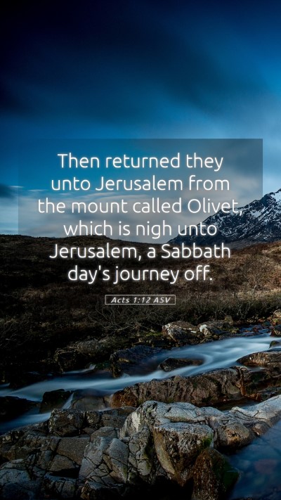 Picture 05 - Acts 1:12 ASV Mobile Phone Wallpaper - Then returned they unto Jerusalem from the mount - Mobile Bible Verse Wallpaper