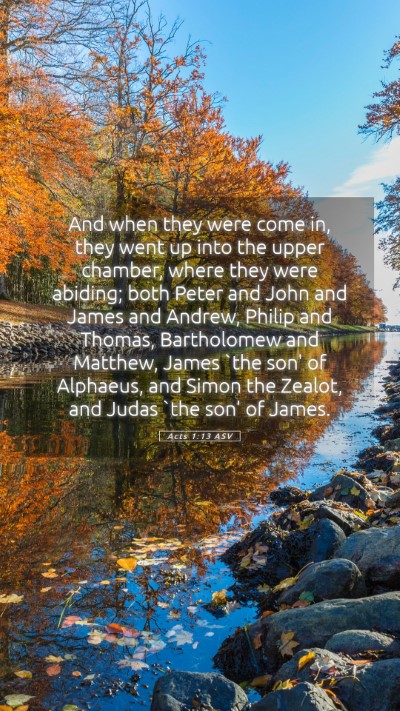 Picture 05 - Acts 1:13 ASV Mobile Phone Wallpaper - And when they were come in, they went up into the - Mobile Bible Verse Wallpaper