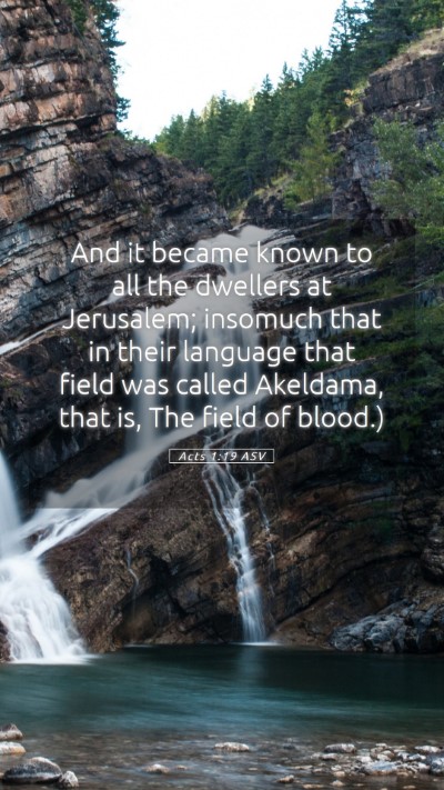 Picture 05 - Acts 1:19 ASV Mobile Phone Wallpaper - And it became known to all the dwellers at - Mobile Bible Verse Wallpaper