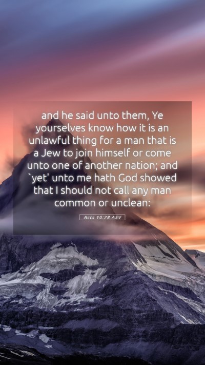 Picture 05 - Acts 10:28 ASV Mobile Phone Wallpaper - and he said unto them, Ye yourselves know how it - Mobile Bible Verse Wallpaper