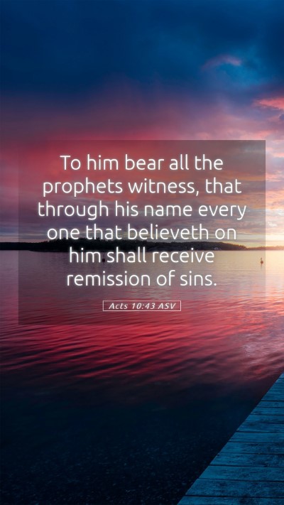 Picture 05 - Acts 10:43 ASV Mobile Phone Wallpaper - To him bear all the prophets witness, that - Mobile Bible Verse Wallpaper