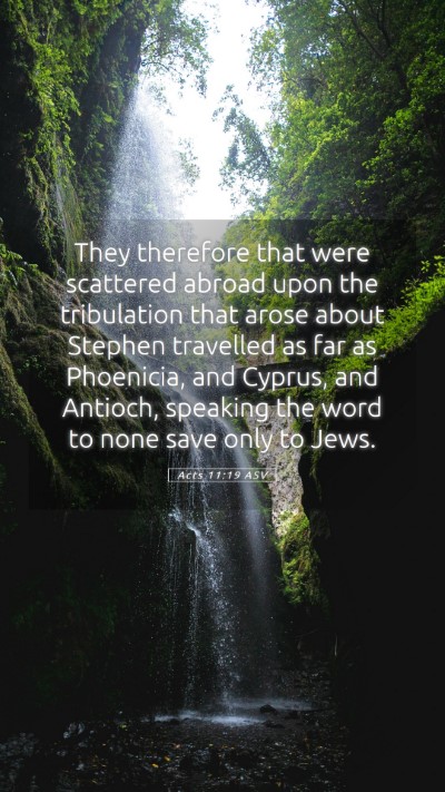 Picture 05 - Acts 11:19 ASV Mobile Phone Wallpaper - They therefore that were scattered abroad upon - Mobile Bible Verse Wallpaper