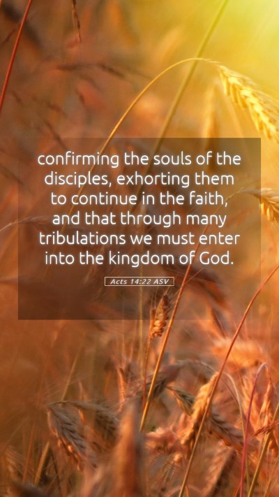 Picture 05 - Acts 14:22 ASV Mobile Phone Wallpaper - confirming the souls of the disciples, exhorting - Mobile Bible Verse Wallpaper