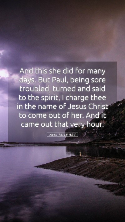 Picture 05 - Acts 16:18 ASV Mobile Phone Wallpaper - And this she did for many days. But Paul, being - Mobile Bible Verse Wallpaper