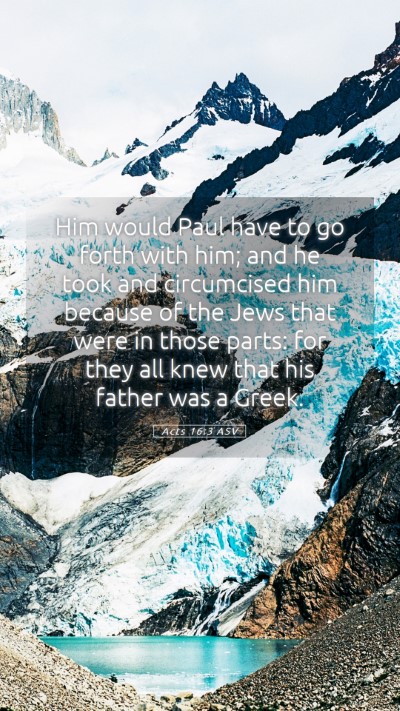Picture 05 - Acts 16:3 ASV Mobile Phone Wallpaper - Him would Paul have to go forth with him; and he - Mobile Bible Verse Wallpaper