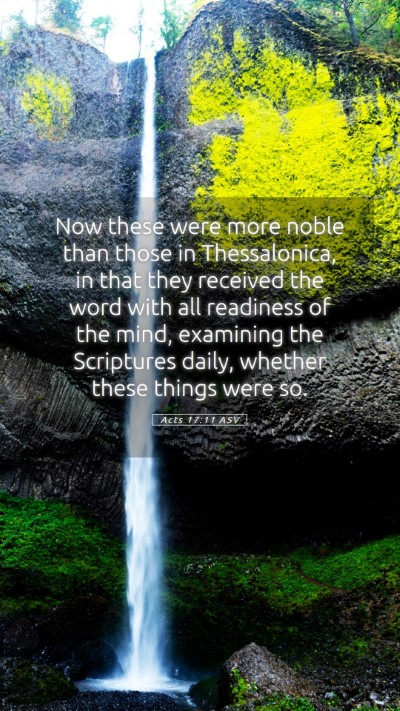 Picture 05 - Acts 17:11 ASV Mobile Phone Wallpaper - Now these were more noble than those in - Mobile Bible Verse Wallpaper