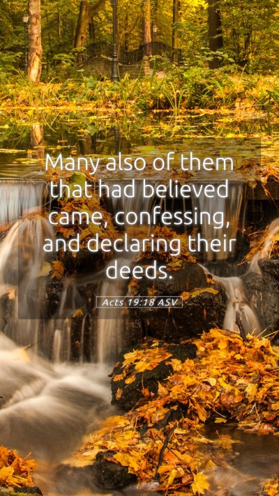 Picture 05 - Acts 19:18 ASV Mobile Phone Wallpaper - Many also of them that had believed came, - Mobile Bible Verse Wallpaper
