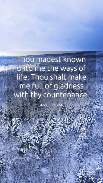 Picture 05 - Acts 2:28 ASV Mobile Phone Wallpaper - Thou madest known unto me the ways of life; Thou - Mobile Bible Verse Wallpaper