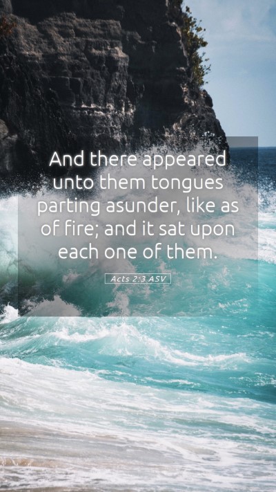 Picture 05 - Acts 2:3 ASV Mobile Phone Wallpaper - And there appeared unto them tongues parting - Mobile Bible Verse Wallpaper