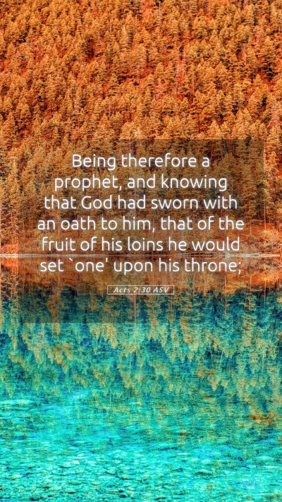 Picture 05 - Acts 2:30 ASV Mobile Phone Wallpaper - Being therefore a prophet, and knowing that God - Mobile Bible Verse Wallpaper