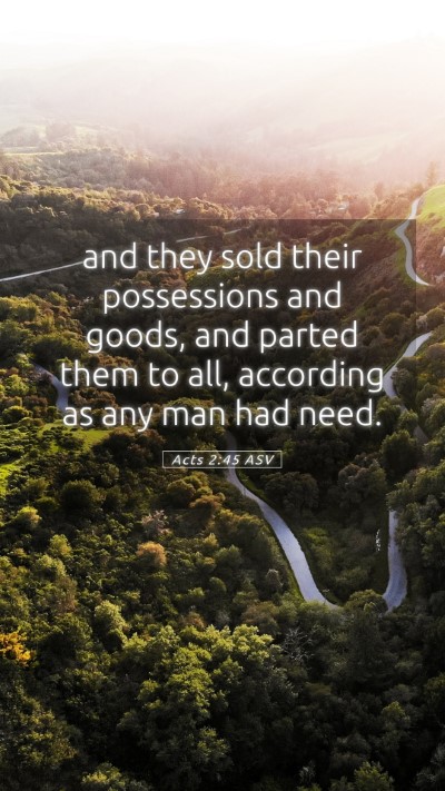 Picture 05 - Acts 2:45 ASV Mobile Phone Wallpaper - and they sold their possessions and goods, and - Mobile Bible Verse Wallpaper