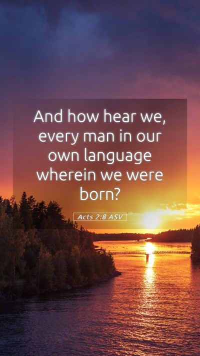 Picture 05 - Acts 2:8 ASV Mobile Phone Wallpaper - And how hear we, every man in our own language - Mobile Bible Verse Wallpaper