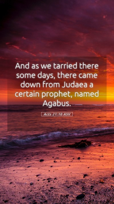 Picture 05 - Acts 21:10 ASV Mobile Phone Wallpaper - And as we tarried there some days, there came - Mobile Bible Verse Wallpaper