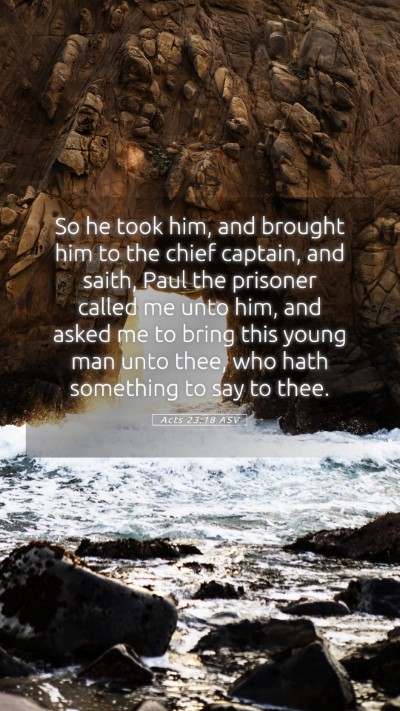 Picture 05 - Acts 23:18 ASV Mobile Phone Wallpaper - So he took him, and brought him to the chief - Mobile Bible Verse Wallpaper