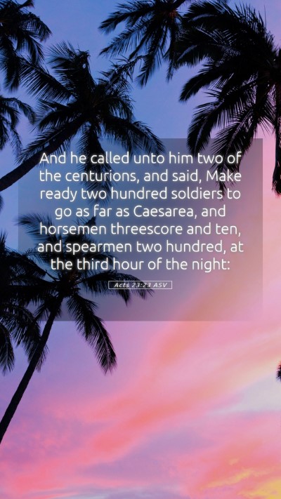 Picture 05 - Acts 23:23 ASV Mobile Phone Wallpaper - And he called unto him two of the centurions, and - Mobile Bible Verse Wallpaper