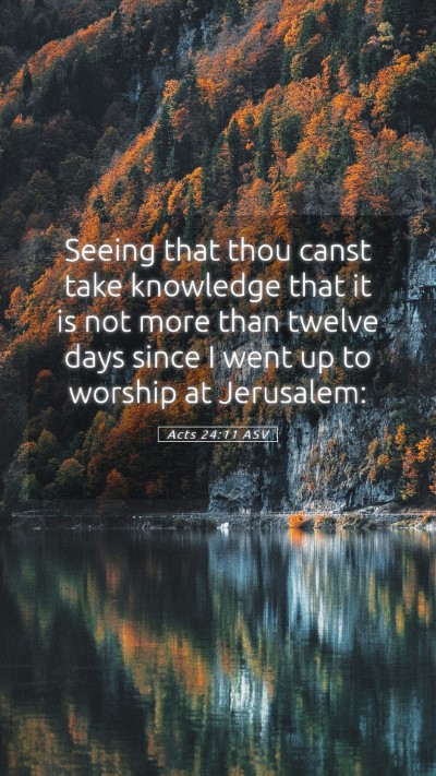 Picture 05 - Acts 24:11 ASV Mobile Phone Wallpaper - Seeing that thou canst take knowledge that it is - Mobile Bible Verse Wallpaper