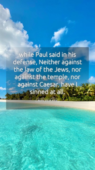 Picture 05 - Acts 25:8 ASV Mobile Phone Wallpaper - while Paul said in his defense, Neither against - Mobile Bible Verse Wallpaper