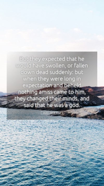 Picture 05 - Acts 28:6 ASV Mobile Phone Wallpaper - But they expected that he would have swollen, or - Mobile Bible Verse Wallpaper