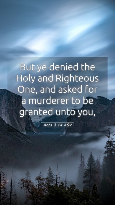 Picture 05 - Acts 3:14 ASV Mobile Phone Wallpaper - But ye denied the Holy and Righteous One, and - Mobile Bible Verse Wallpaper