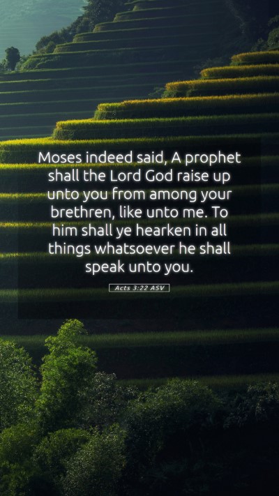 Picture 05 - Acts 3:22 ASV Mobile Phone Wallpaper - Moses indeed said, A prophet shall the Lord God - Mobile Bible Verse Wallpaper