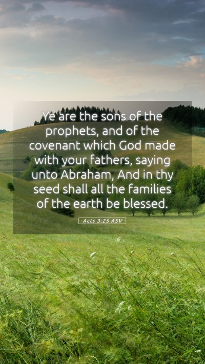 Picture 05 - Acts 3:25 ASV Mobile Phone Wallpaper - Ye are the sons of the prophets, and of the - Mobile Bible Verse Wallpaper
