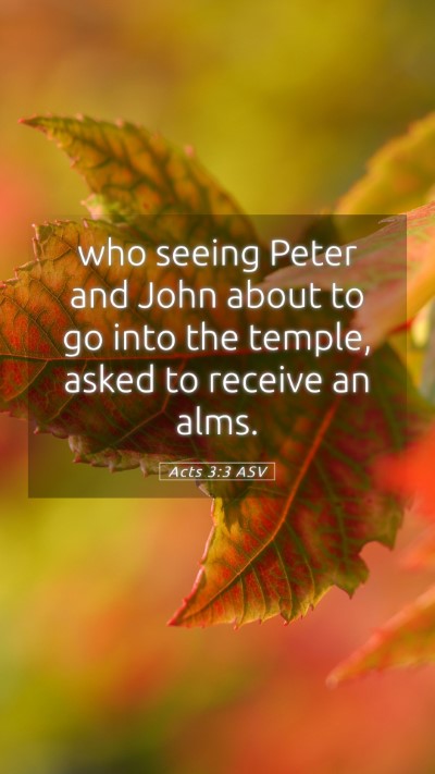 Picture 05 - Acts 3:3 ASV Mobile Phone Wallpaper - who seeing Peter and John about to go into the - Mobile Bible Verse Wallpaper