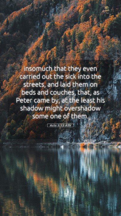 Picture 05 - Acts 5:15 ASV Mobile Phone Wallpaper - insomuch that they even carried out the sick into - Mobile Bible Verse Wallpaper