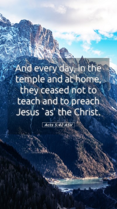 Picture 05 - Acts 5:42 ASV Mobile Phone Wallpaper - And every day, in the temple and at home, they - Mobile Bible Verse Wallpaper