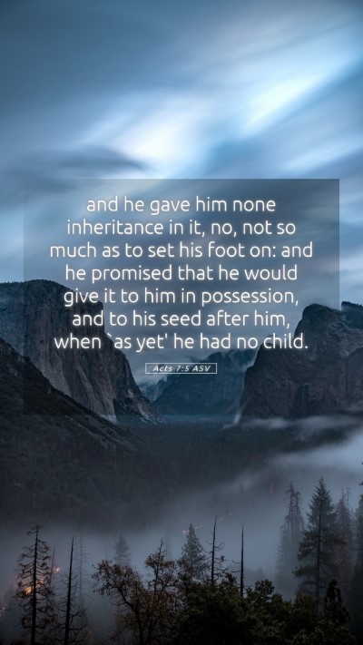 Picture 05 - Acts 7:5 ASV Mobile Phone Wallpaper - and he gave him none inheritance in it, no, not - Mobile Bible Verse Wallpaper