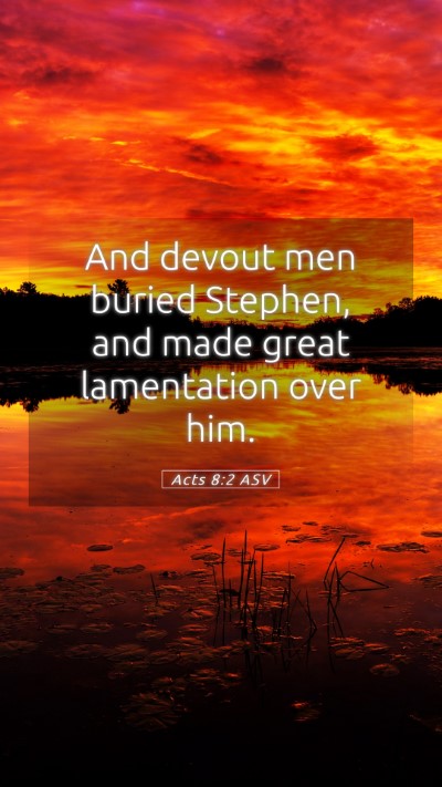 Picture 05 - Acts 8:2 ASV Mobile Phone Wallpaper - And devout men buried Stephen, and made great - Mobile Bible Verse Wallpaper