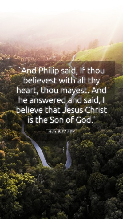 Picture 05 - Acts 8:37 ASV Mobile Phone Wallpaper - `And Philip said, If thou believest with all thy - Mobile Bible Verse Wallpaper