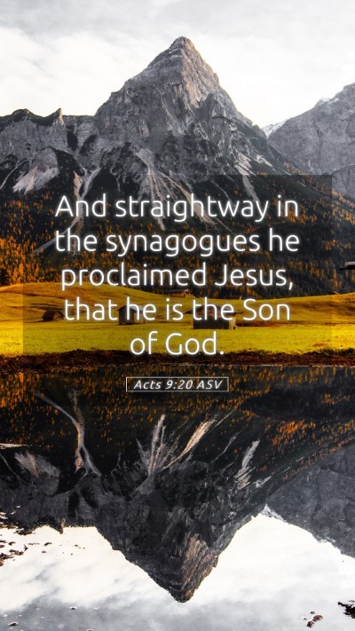 Picture 05 - Acts 9:20 ASV Mobile Phone Wallpaper - And straightway in the synagogues he proclaimed - Mobile Bible Verse Wallpaper