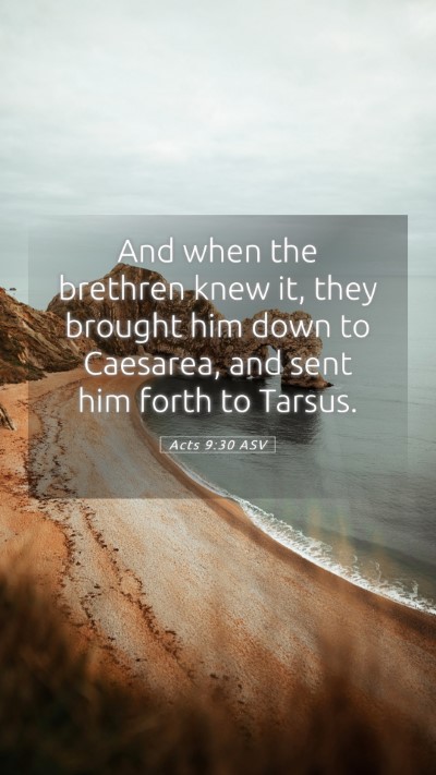 Picture 05 - Acts 9:30 ASV Mobile Phone Wallpaper - And when the brethren knew it, they brought him - Mobile Bible Verse Wallpaper
