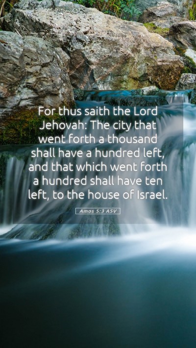 Picture 05 - Amos 5:3 ASV Mobile Phone Wallpaper - For thus saith the Lord Jehovah: The city that - Mobile Bible Verse Wallpaper