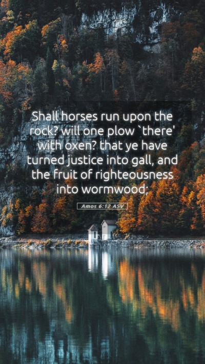 Picture 05 - Amos 6:12 ASV Mobile Phone Wallpaper - Shall horses run upon the rock? will one plow - Mobile Bible Verse Wallpaper