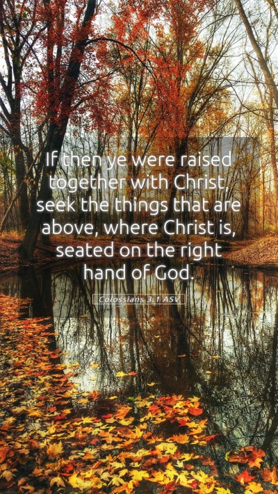 Picture 05 - Colossians 3:1 ASV Mobile Phone Wallpaper - If then ye were raised together with Christ, seek - Mobile Bible Verse Wallpaper