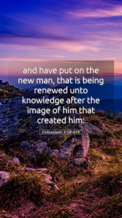 Picture 05 - Colossians 3:10 ASV Mobile Phone Wallpaper - and have put on the new man, that is being - Mobile Bible Verse Wallpaper