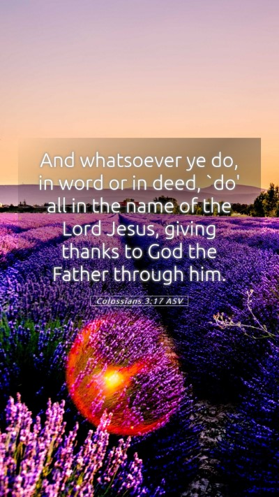 Picture 05 - Colossians 3:17 ASV Mobile Phone Wallpaper - And whatsoever ye do, in word or in deed, `do' - Mobile Bible Verse Wallpaper