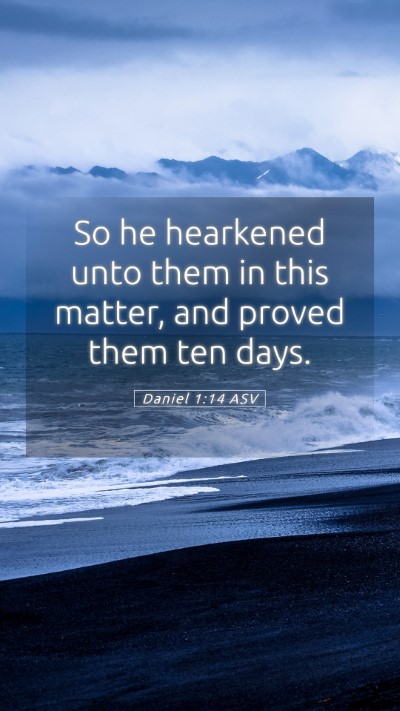 Picture 05 - Daniel 1:14 ASV Mobile Phone Wallpaper - So he hearkened unto them in this matter, and - Mobile Bible Verse Wallpaper