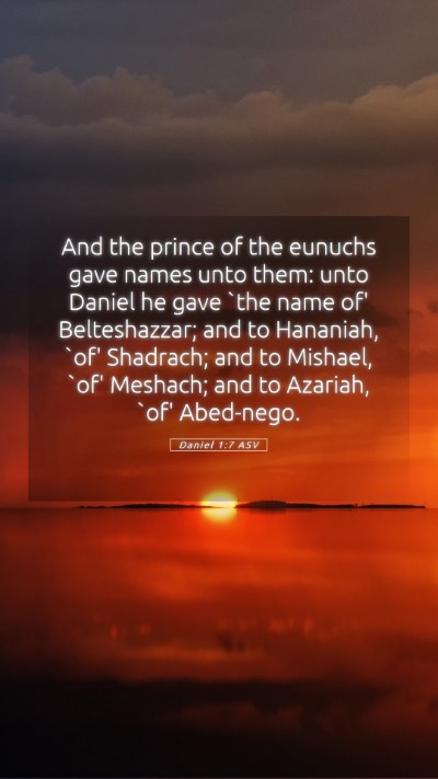 Picture 05 - Daniel 1:7 ASV Mobile Phone Wallpaper - And the prince of the eunuchs gave names unto - Mobile Bible Verse Wallpaper