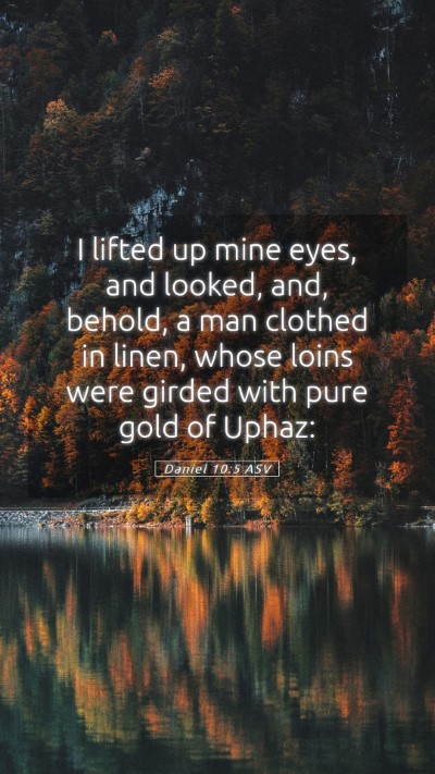 Picture 05 - Daniel 10:5 ASV Mobile Phone Wallpaper - I lifted up mine eyes, and looked, and, behold, a - Mobile Bible Verse Wallpaper
